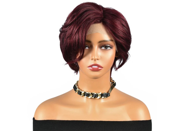 Peruca din par natural Michelle Burgundy